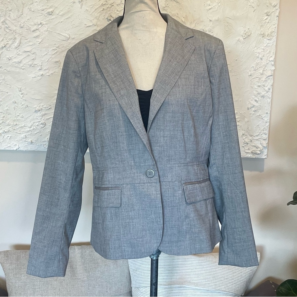 New York & Co. 7th Avenue Suiting Collection Womens Gray Blazer Jacket Sz 12 NWT